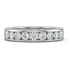 Channel Set 2.20 Ct Round Natural Earth Mined Diamond Wedding Band Gold White 14K