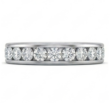 Channel Set 2.20 Ct Round Natural Earth Mined Diamond Wedding Band Gold White 14K