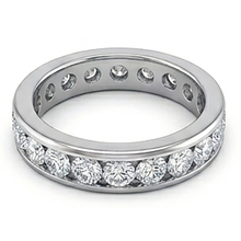 Channel Set 2.20 Ct Round Natural Earth Mined Diamond Wedding Band Gold White 14K