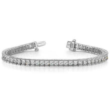 Channel Set 6.60 Ct Round Natural Diamond Tennis Bracelet Solid White Gold 14K