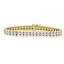 Channel Set Bracelet 8.80 Carats Round Cut Real Diamonds YG 14K