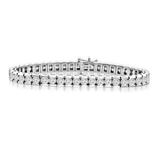 Channel Set Tennis Bracelet 9 Carats Round Cut Real Diamonds White Gold 14K