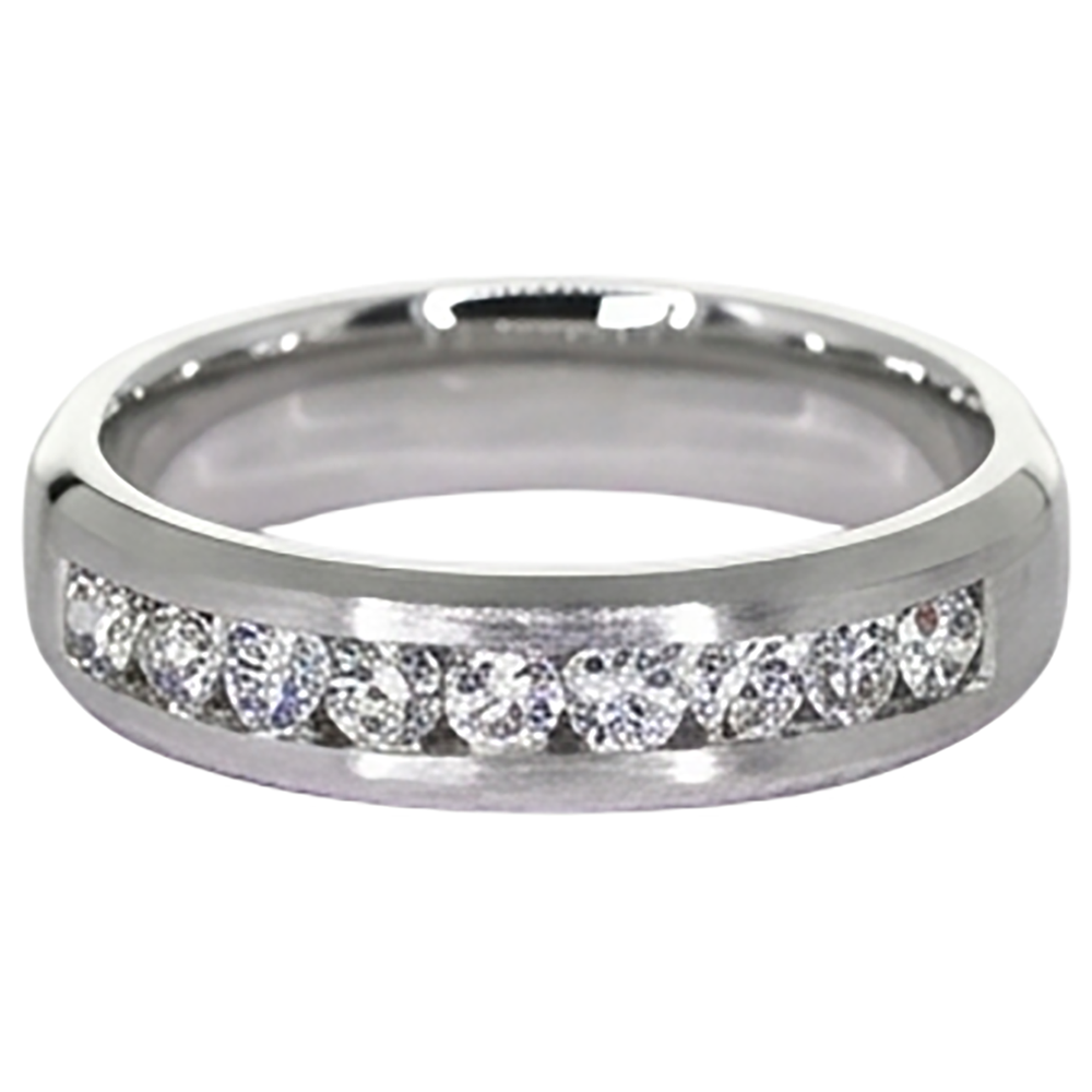 Channel Set Wedding Band Round Natural Earth Mined Diamond 1.35 Carats Jewellery