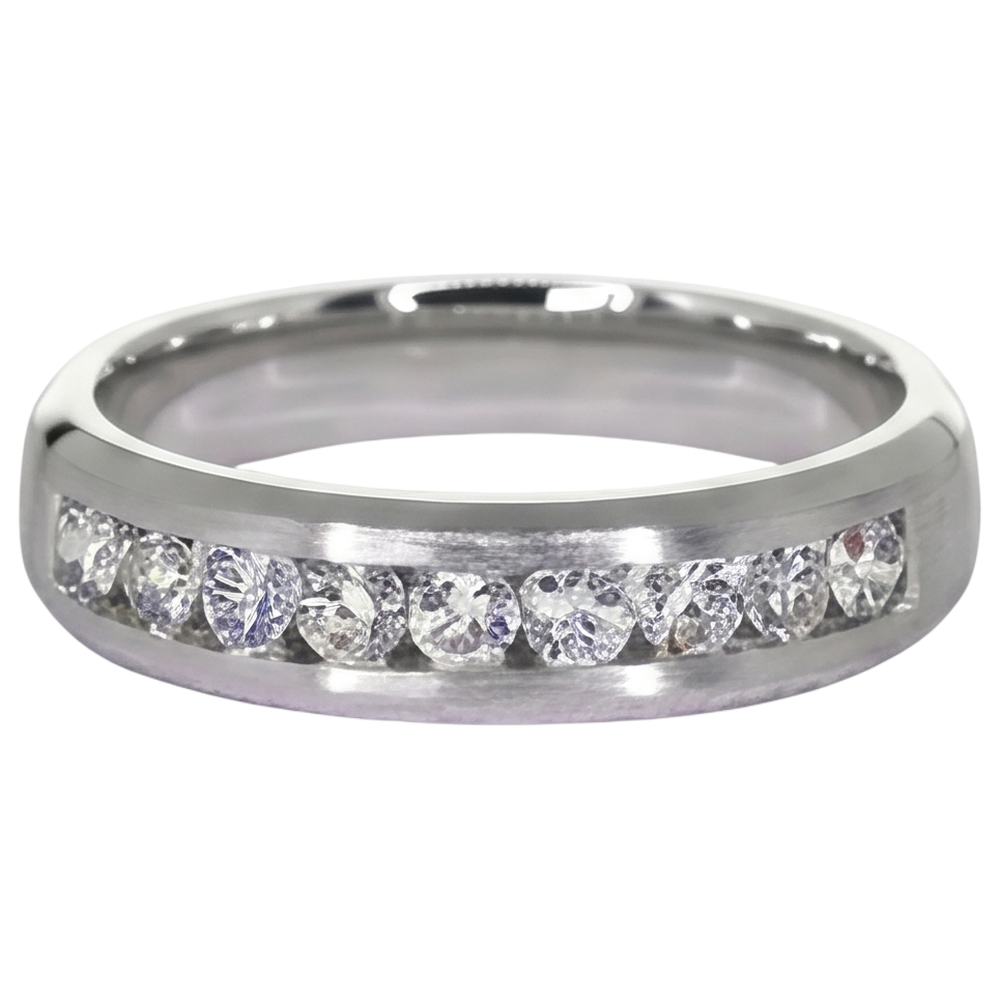 Channel Set Wedding Band Round Natural Earth Mined Diamond 1.35 Carats Jewellery