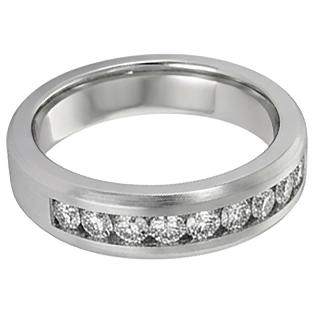 Channel Set Wedding Band Round Natural Earth Mined Diamond 1.35 Carats Jewellery