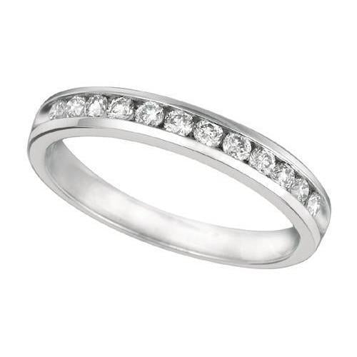 Channel Setting 0.37 Ct. Natural Diamond Engagement Half Eternity Band