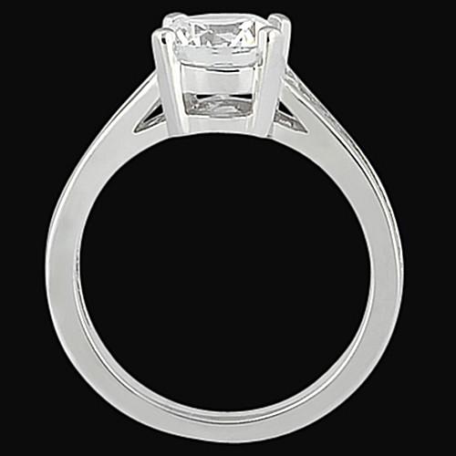 Channel Setting Natural Diamond Engagement Solitaire Ring
