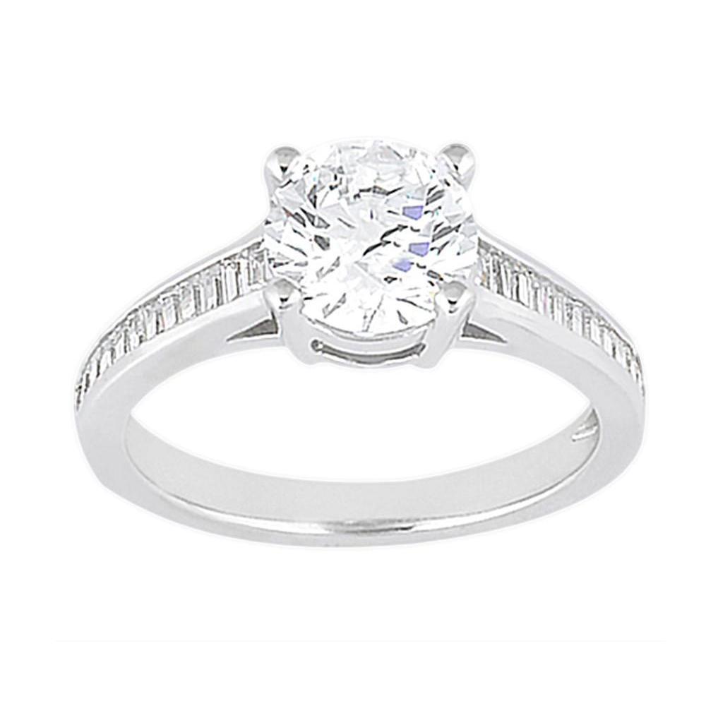 Channel Setting Natural Diamond 2.31 Carat Engagement Solitaire Ring