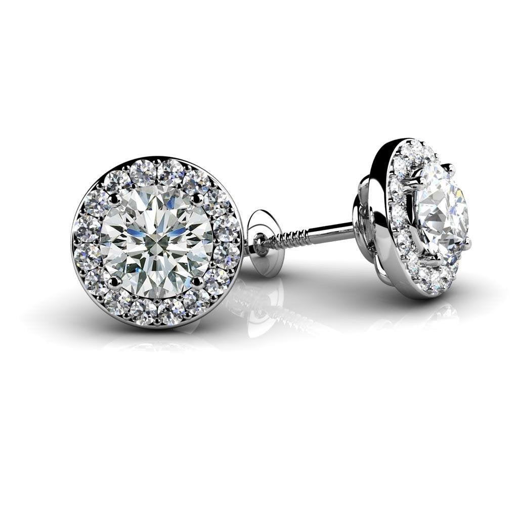 Circle Designer Stud Earrings 4.60 Carats Round Brilliant Natural Diamonds