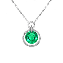 Authentic Emerald Precious Stone Pendant 1 ct 14 Karat White Gold – main view