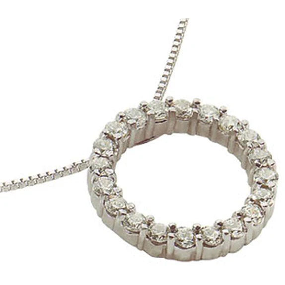 Circle Of Life Real Diamond Women Pendant With Chain White Gold 5 Carats