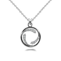 Circle Of Love 3 Ct Round Cut Real Diamonds Pendant Necklace White Gold