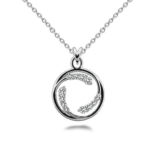 Circle Of Love 3 Ct Round Cut Real Diamonds Pendant Necklace White Gold
