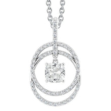 Circle Pendant Cushion Old Cut 4 Real Diamond Carats Prong Set 14K
