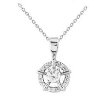 Circle Pendant Necklace 1.75 Ct. Round Natural Diamonds White Gold 14K