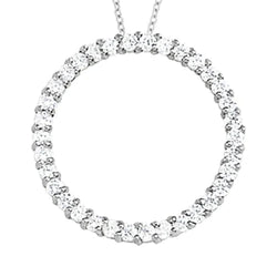 Circle Style Round Real Diamonds Pendant 1.20 Ct. Without Chain Gold 14K
