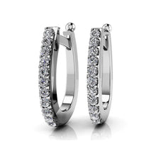 Classic 2.20 Ct Round Cut Real Diamonds Women Hoop Earrings White Gold 14K