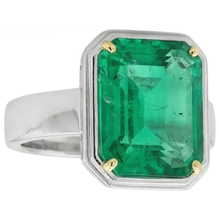 Premium Fine Emerald Colored Stone Ring 4 ct – profile view