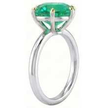 Colombian Emerald Gemstone Ring 4-ct Two-Tone 14K Gold – angle view