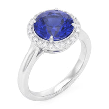 Classic Halo Sapphire Engagement Ring Gemstone Jewellery 4.50 Carats
