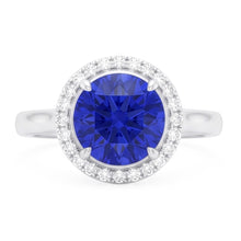 Classic Halo Sapphire Engagement Ring Gemstone Jewellery 4.50 Carats