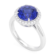 Classic Halo Sapphire Engagement Ring Gemstone Jewellery 4.50 Carats