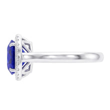 Classic Halo Sapphire Engagement Ring Gemstone Jewellery 4.50 Carats