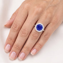 Classic Halo Sapphire Engagement Ring Gemstone Jewellery 4.50 Carats