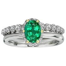 Authentic Emerald Colored Stone Ring – front view