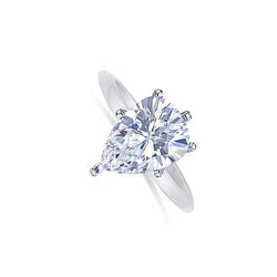 Classic Pear Real Diamond Solitaire Ring