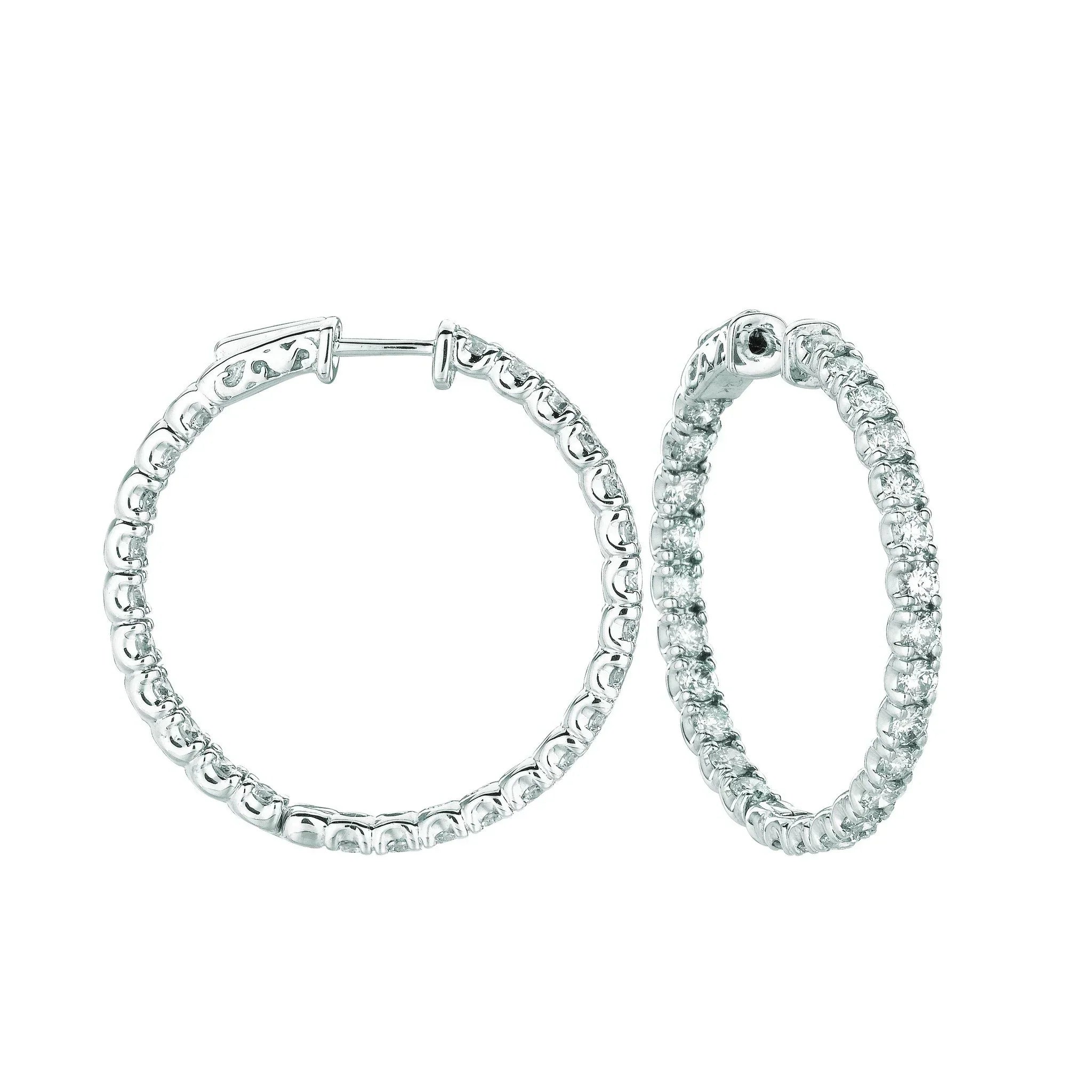 Classic Real Diamond Hoop 14 Carat Earrings