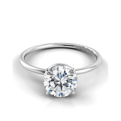 Classic Solitaire Real Diamond Anniversary Ring 2.50 Carat White Gold 14K