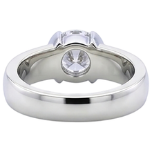 Classic Style 1 Carat Round Natural Earth Mined Diamond Half Bezel Men's Ring