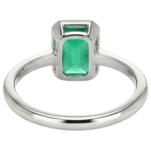 Genuine Emerald Gemstone Ring 2 ct 14K White Gold – alternate view
