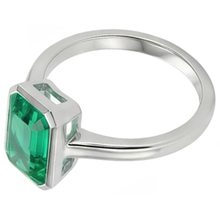 Genuine Emerald Gemstone Ring – angle view