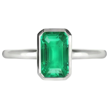 Emerald Emerald Cut Gemstone Ring in 14K White Gold – profile view