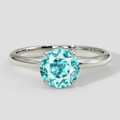 Classic Round Paraiba Ring 1.50ct