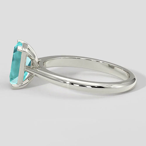 Classic 2ct Emerald Cut Paraiba Ring