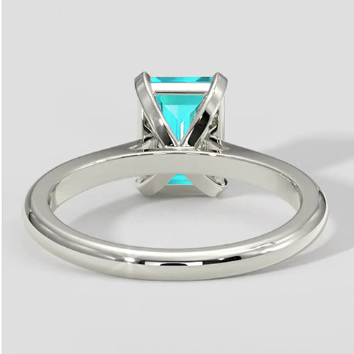 Classic 2ct Emerald Cut Paraiba Ring