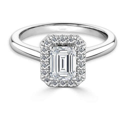 Classy Genuine Emerald Cut Diamond Wedding Ring