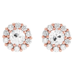 Antique Cushion Diamond Drop Earrings 1.50 ct – 14 Karat Rose