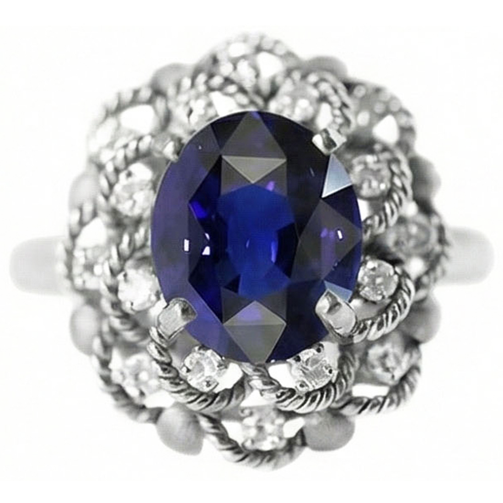 Cocktail Ring With Sapphire