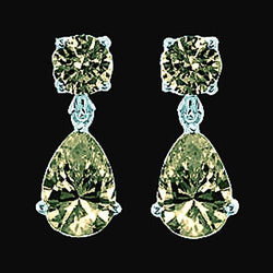 Cognac Natural Earth Mined Diamonds Dangle Earrings 2.50 Carats Fancy Color