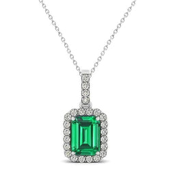 Colombian Green Emerald And Diamond Gemstone Pendant Necklace 5.50 Carats