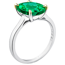 Radiant Emerald Colored Stone Ring 3.50 ct – angle view