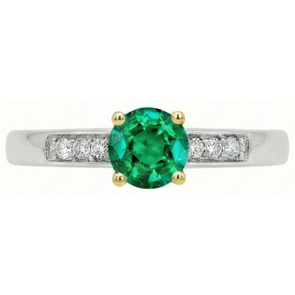 Authentic Emerald Colored Stone Ring – side view