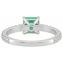 Gemstone Ring 14 Karat Two Tone Gold with Colombian Emerald – back view