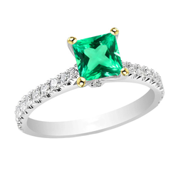Natural GIA-Certified Colombian Emerald Gemstone Ring 2 ct