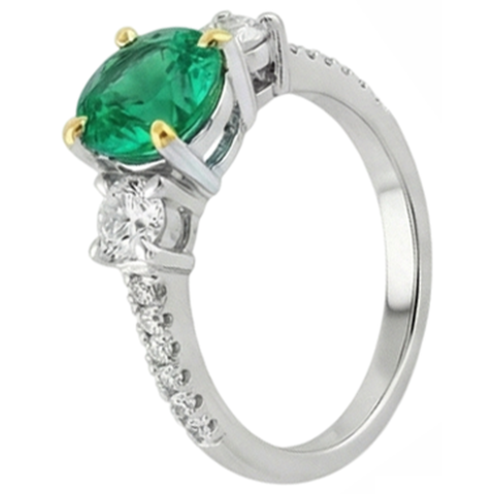 Real Fine Emerald Precious Stone Ring – side view