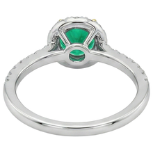 Round Brilliant Fine Emerald ring in 14K Two Tone Gold – back view